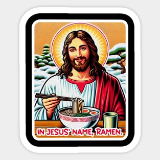 In Jesus Name Ramen Japanese Garden White Christmas Sticker